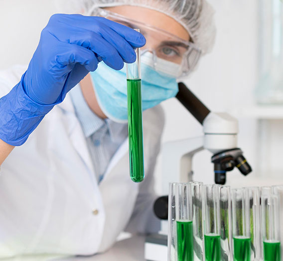 In-House R&D Team formulating skincare products in cleanroom lab