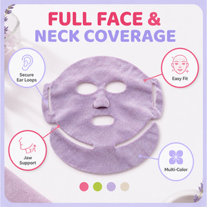 Korean Style Earloop Hydrogel Mask Kit Fabric Lifting Face Mask With Neck Mask MoistureTighten Double Chin Custom Logo Wholesale